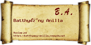 Batthyány Anilla névjegykártya